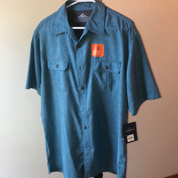 Mens Croft /& Barrow Quick Dry Vented Shirt 3XB Button Front Short Sleeve NWT